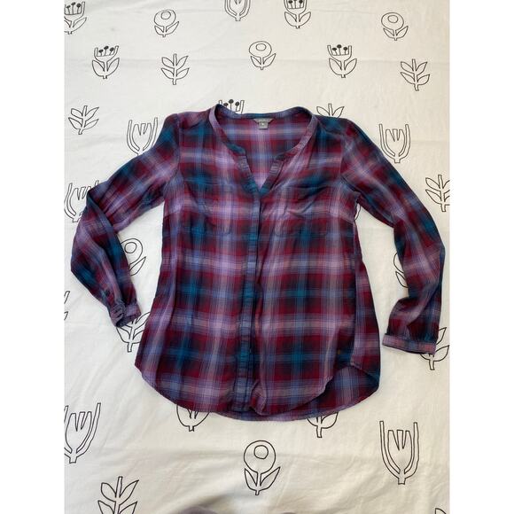 Eddie Bauer Womens Flannel Patterned Top - Picture 1 of 5